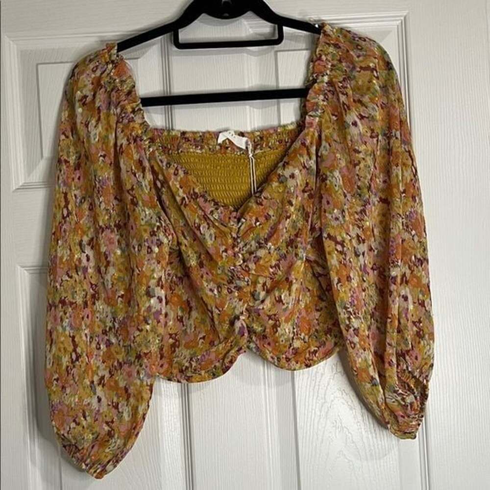 Lush Floral Blouse - Yellow and Pink
